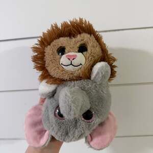 Wishpets 2-in-1 Flip Plush Elephant and Lion Stuffed Animal